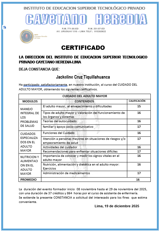 Reverso del certificado